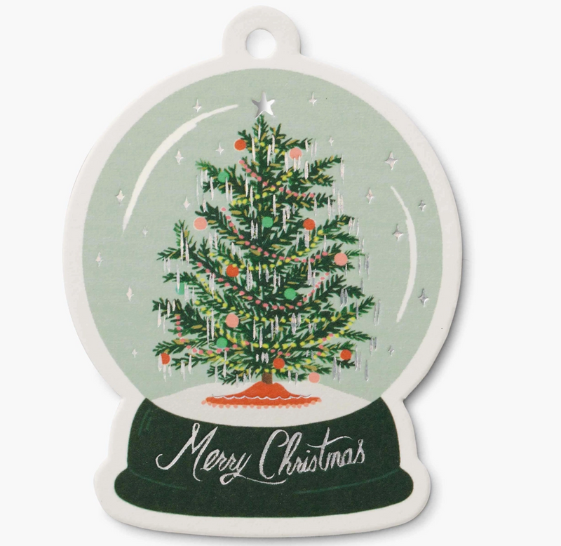 Rifle Paper Co. Pack of 8 Snow Globe Gift Tags