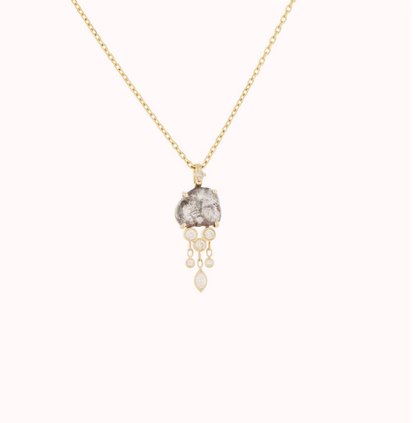 Celine Daoust Grey Diamond Rosecut Jellyfish Chain Pendant