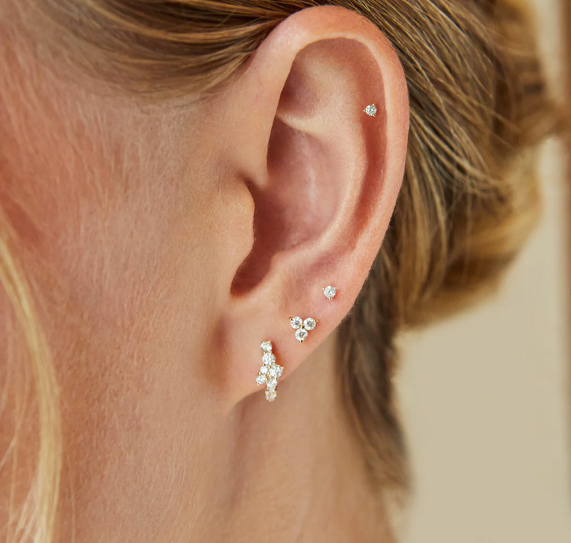 EF Collection Baby Solitair Diamond Stud Earring