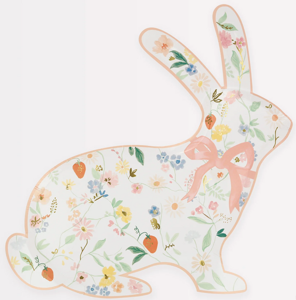 Meri Meri Elegant Floral Bunny Shaped Plates