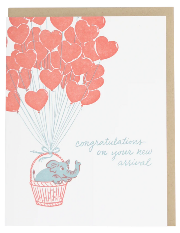 Smudge Ink Elephant and Balloons