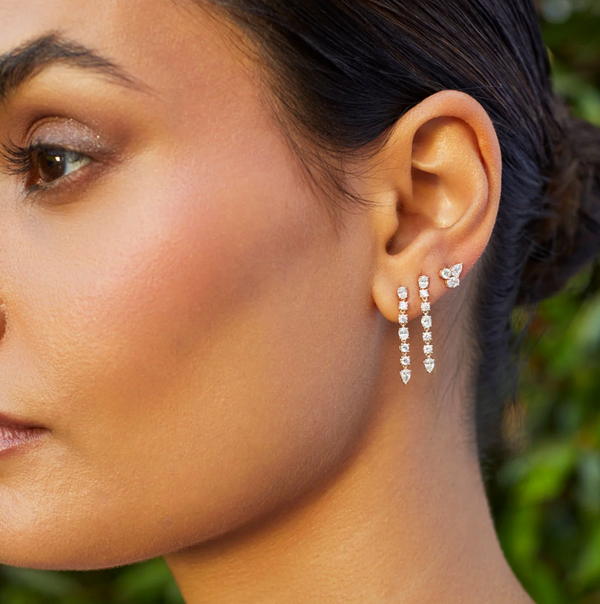 EF Collection Diamond Carrie Drop Earrings
