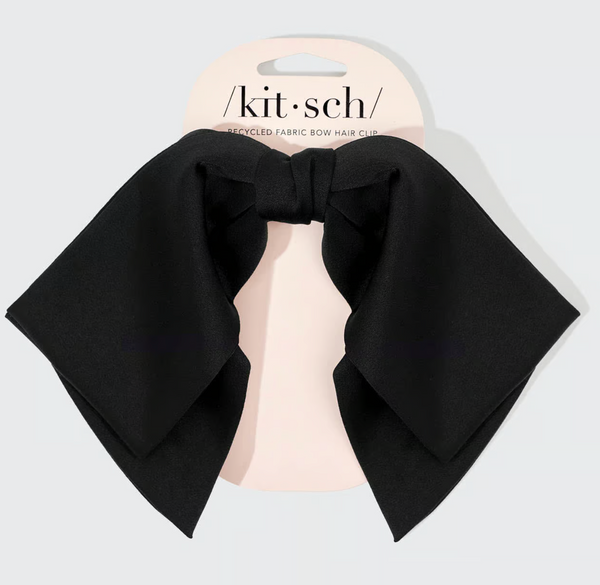 Kit.sch Recycled Fabric Bow Hair Clip - Black