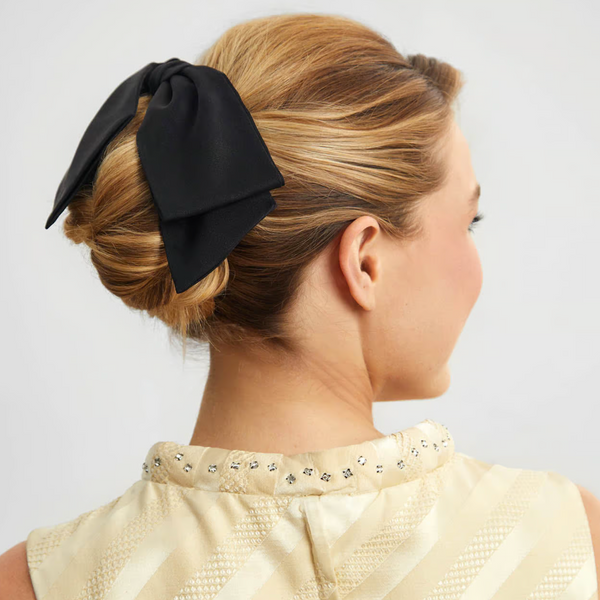 Kit.sch Recycled Fabric Bow Hair Clip - Black