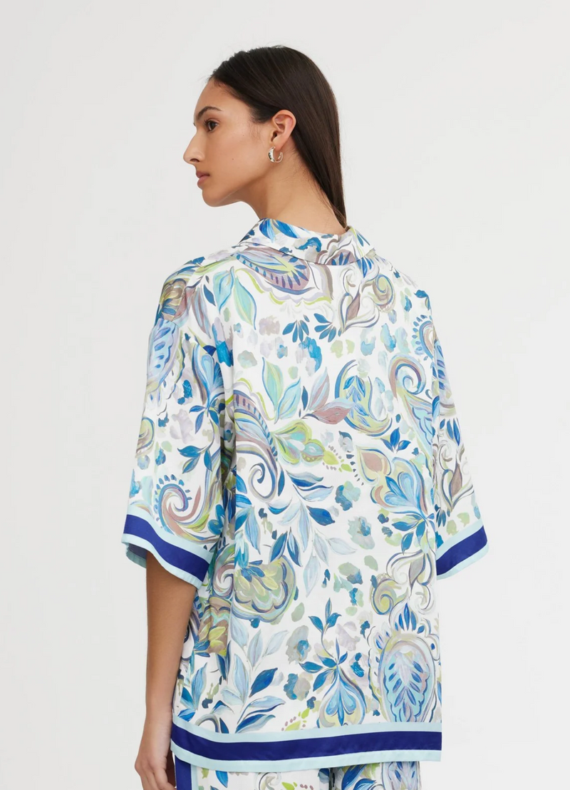 Significant Other Our Paisley Polly Shirt Watercolor Paisley