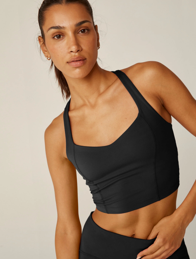 Beyond Yoga Powerbeyond Intensity Racerback Cropped Tank Black