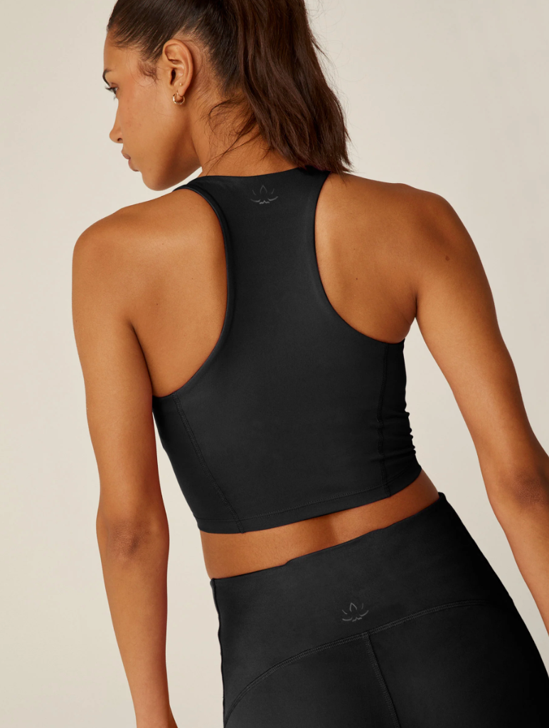 Beyond Yoga Powerbeyond Intensity Racerback Cropped Tank Black