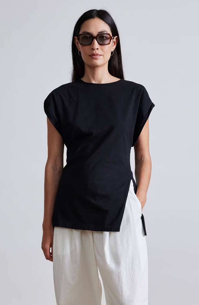 Apiece Apart Asymmetric Tunic Tee Black