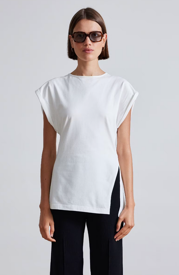 Apiece Apart Asymmetric Tunic Tee Cream