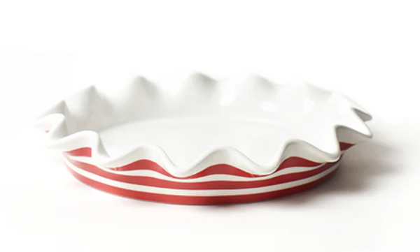 Coton Colors Stripe Ruffle 8 Pie Dish Red