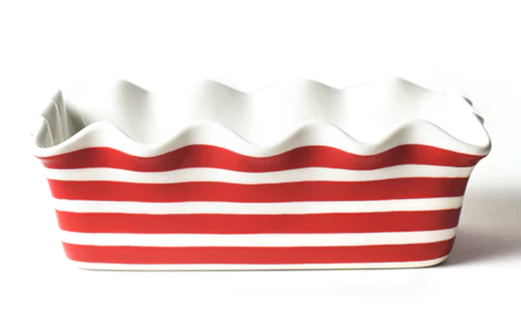 Coton Colors Stripe Ruffle Loaf Pan Red