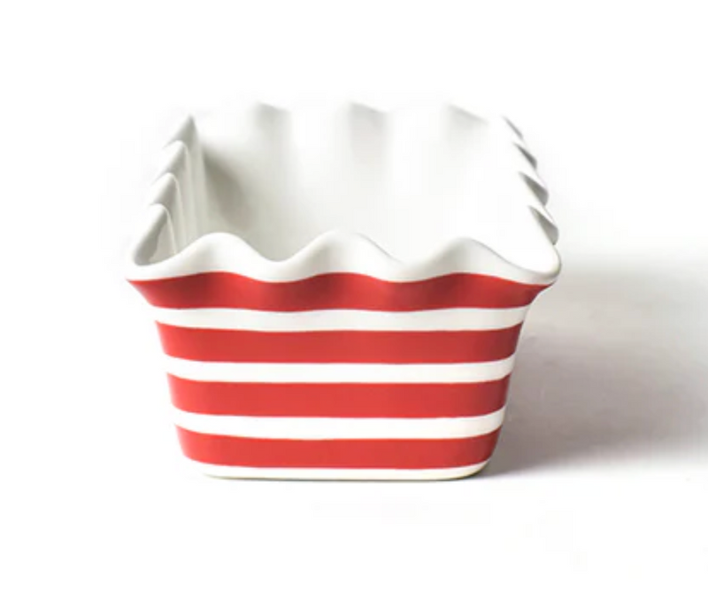 Coton Colors Stripe Ruffle Loaf Pan Red