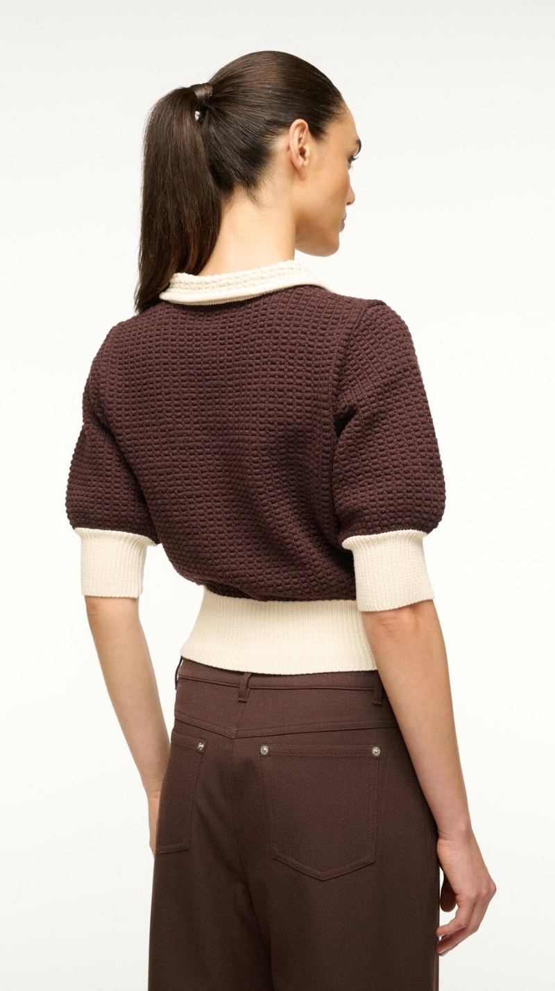 Staud Altea Sweater Dark Chocolate/Ivory