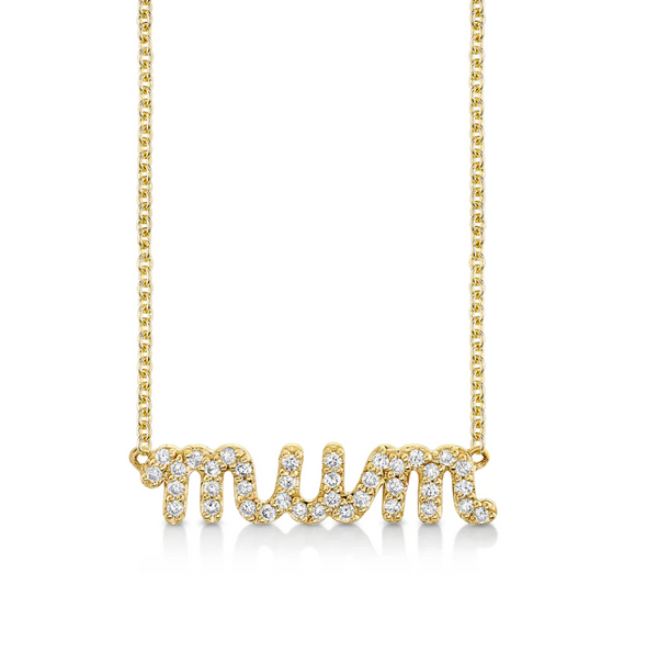 Sydney Evan "Mum" Script Necklace ,Mum Script Necklace