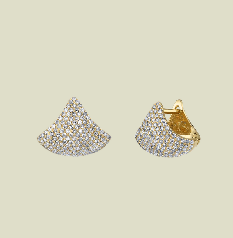 Gabriela & Co Small Apse Earrings with White Pave Diamonds Classic