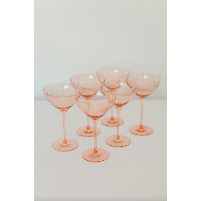 Estelle Colored Glass Martini Glass Blush Pink
