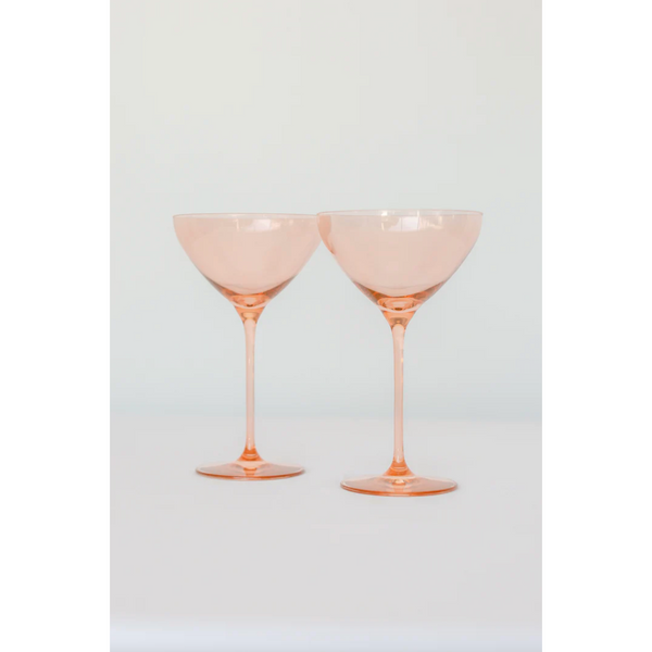 Estelle Colored Glass Martini Glass Blush Pink