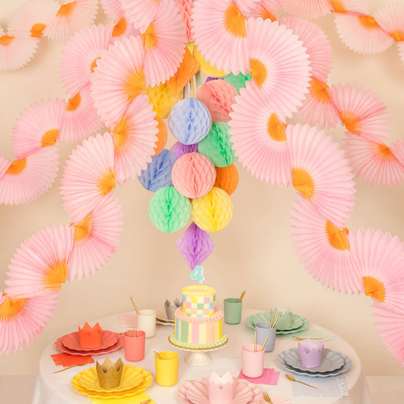 Meri Meri Pink Honeycomb Fan Garland