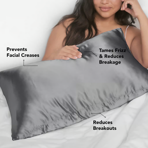 Kit.Sch Satin King Pillowcase - Charcoal