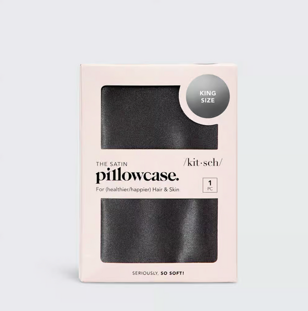 Kit.Sch Satin King Pillowcase - Charcoal