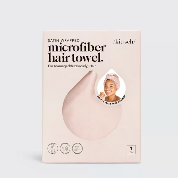 Kit.Sch Satin-Wrapped Hair Towel - Blush