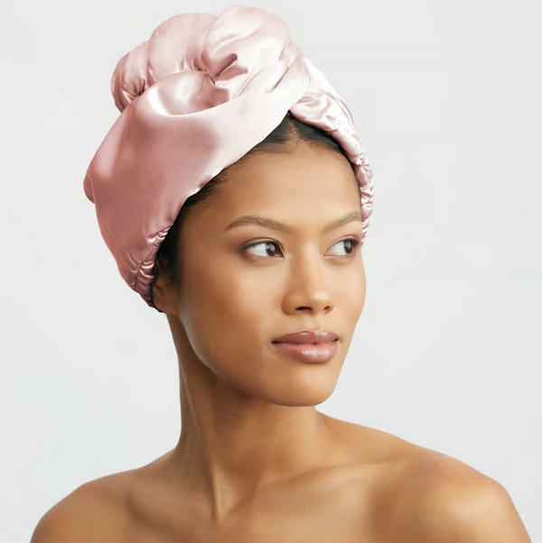 Kit.Sch Satin-Wrapped Hair Towel - Blush