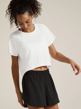Beyond Yoga Signature High Low Cropped Tee White