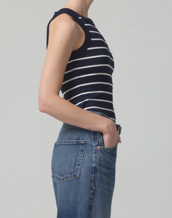 Citizens of Humanity Isabel Tank in Midnight Stripe