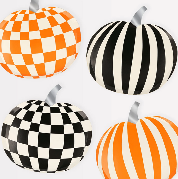 Meri Meri Mod Pattern Pumpkin Plates