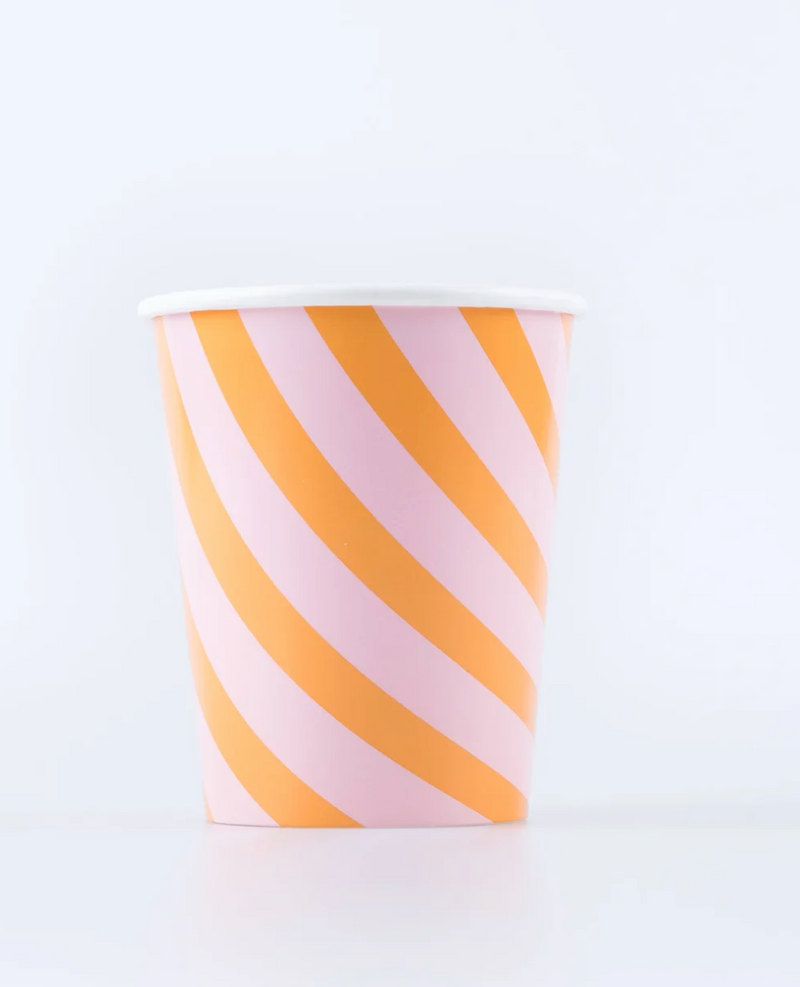 Meri Meri Pink & Orange Stripy Cups