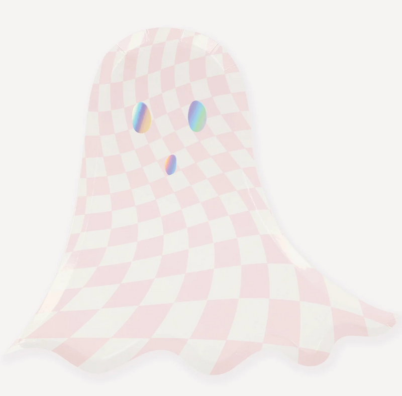 Meri Meri Pink Checker Ghost Plates