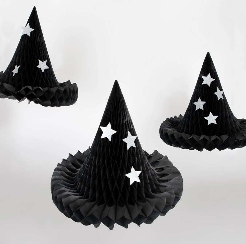Meri Meri Hanging Honeycomb Witch Hat Decorations