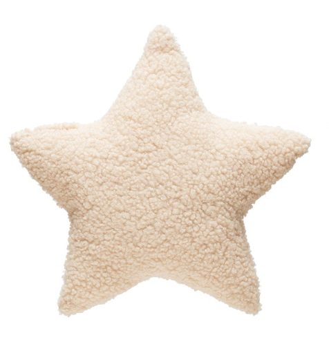 17-3/4"L x 17-3/4"H Faux Sherpa Star Shaped Pillow