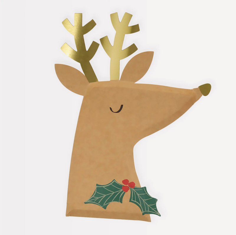 Meri Meri Reindeer With Holly Plates