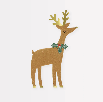 Meri Meri Reindeer With Holly Napkins