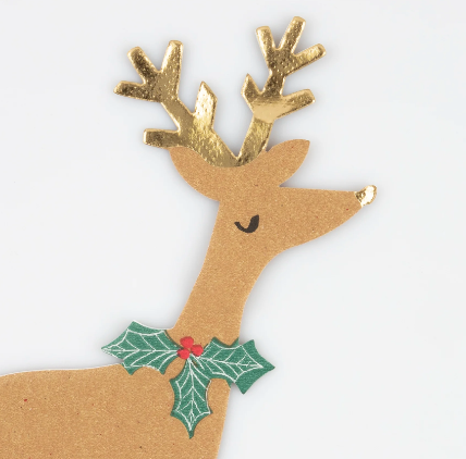Meri Meri Reindeer With Holly Napkins
