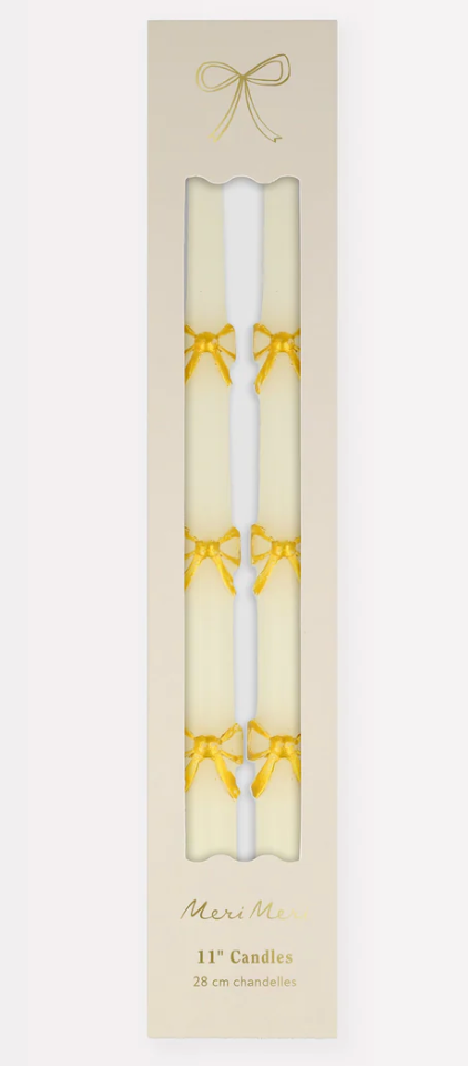 Meri Meri Gold Bow Taper Candles