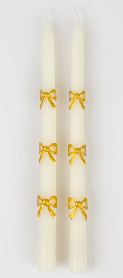 Meri Meri Gold Bow Taper Candles