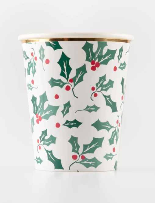 Meri Meri Holly Pattern Cups