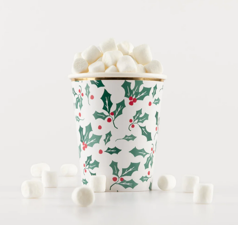 Meri Meri Holly Pattern Cups