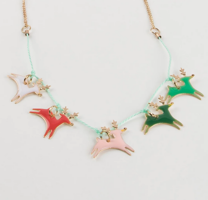Meri Meri Reindeer Enamel Necklace