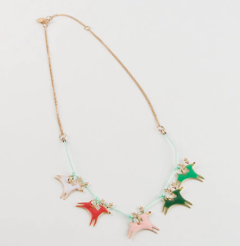 Meri Meri Reindeer Enamel Necklace