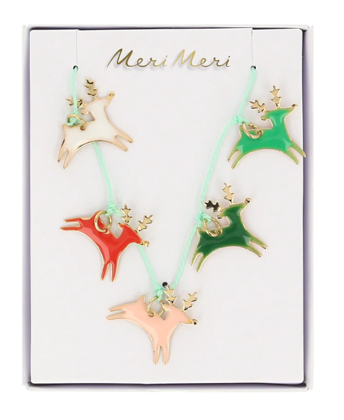 Meri Meri Reindeer Enamel Necklace