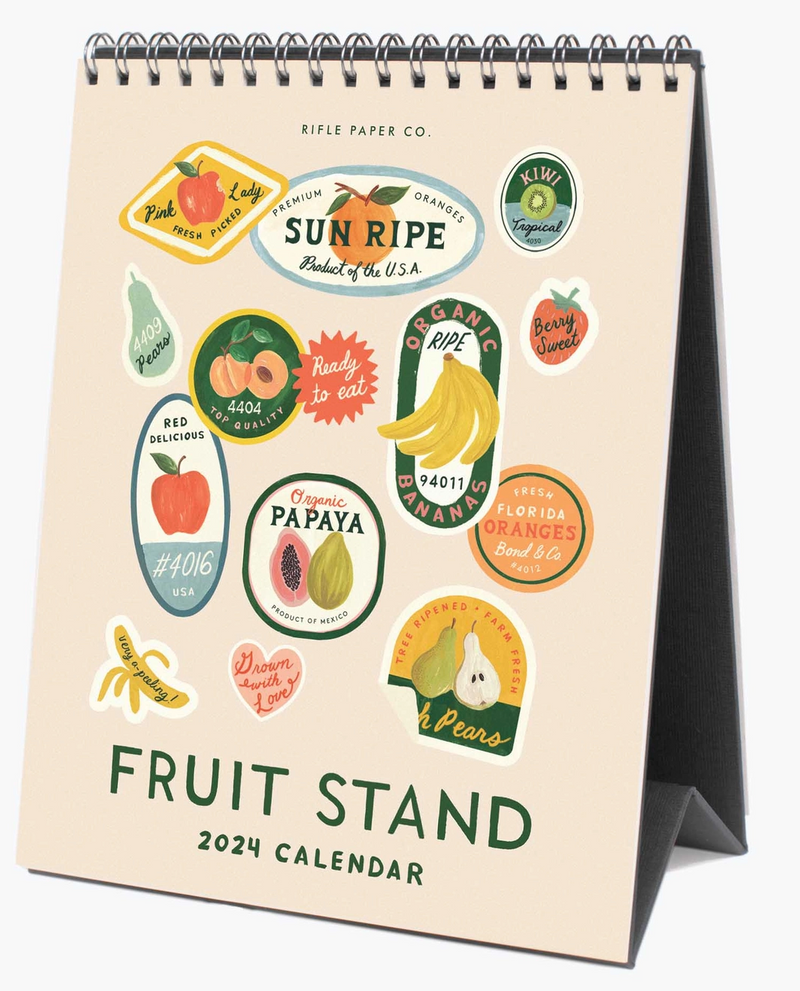 Rifle Paper Co. 2024 Fruit Stand Desk Calendar