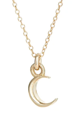 Talon Itty Bitty Crescent Moon Pendant Necklace 16"