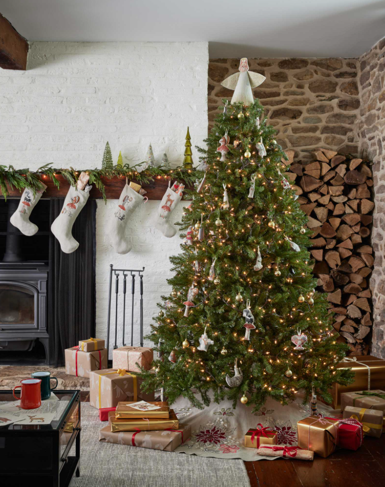 Coral & Tusk Deer with Mushroom Ornament