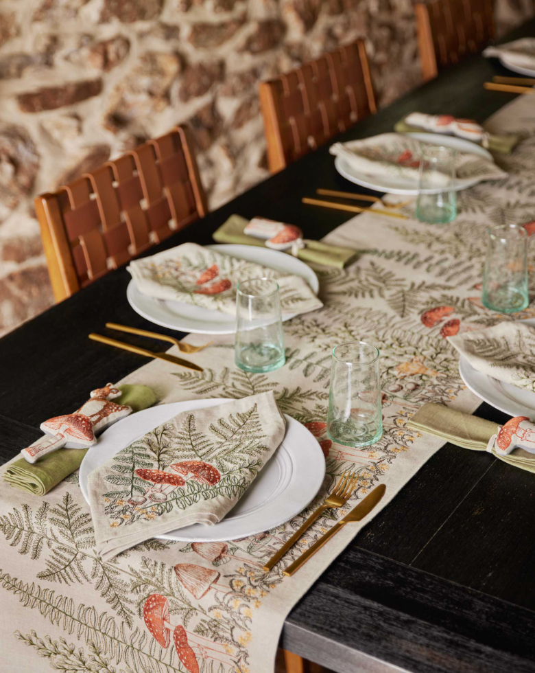 Coral & Tusk Deer with Mushroom Ornament