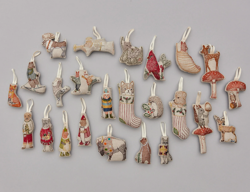 Coral & Tusk Deer with Mushroom Ornament