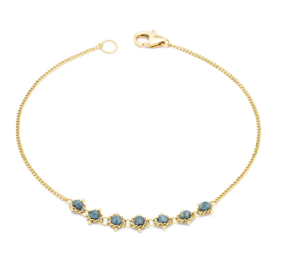 Amali Petite Textile Bracelet Blue Diamond