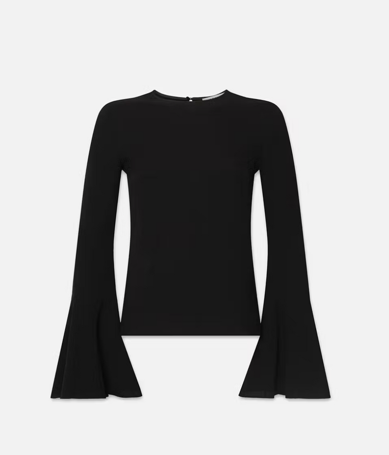 Frame Flutter Sleeve Blouse Black